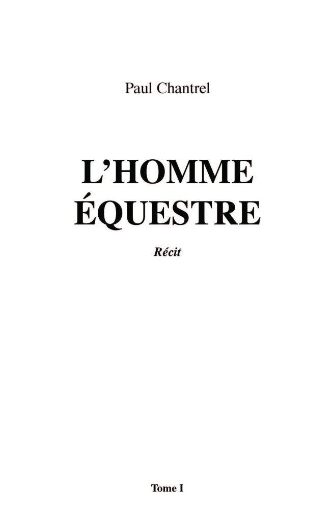 Couverture L'Homme Equestre Tome 1