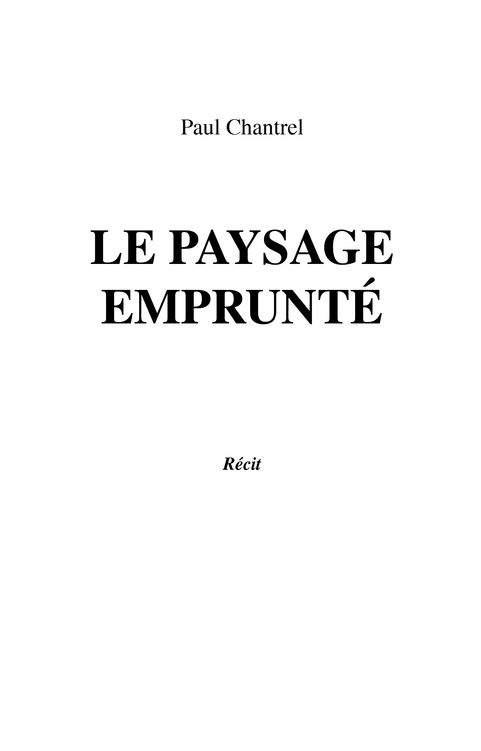 Couverture livre Le Paysage emprunté